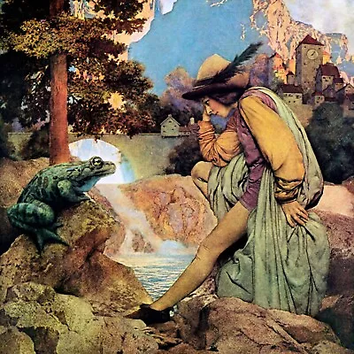 Frog Prince Maxfield Parrish 14  X 14  Fairytale Art Nouveau Fine Art Print • $45