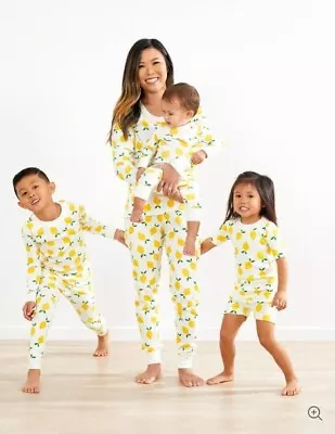 Hanna Andersson Pajama Set Womens Medium Lemon Print Long John Organic Cotton • $29.95