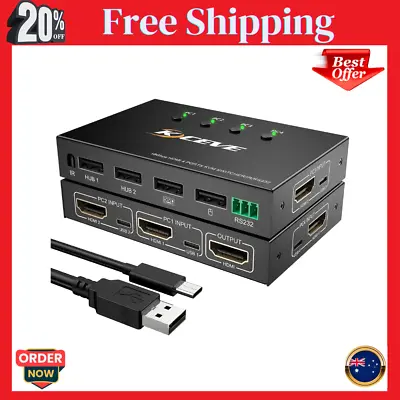 KVM Switch HDMI KVM Switch 4 Port 4 In 1 Out USB Switch For 4 Computers Share-Au • $77.28