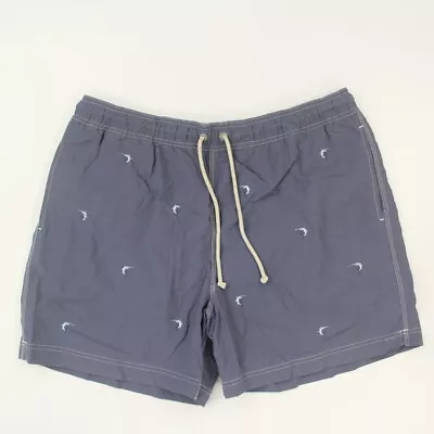 J Crew Men’s Swim Trunks  Size XL 5.5  Inseam Blue Embroidered Marlins Fish  • $11.91