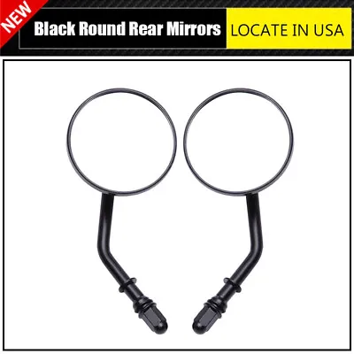 Classical Black 3 Inch Round Rearview Mirror For Harley Bobber Chopper Custom • $31.11