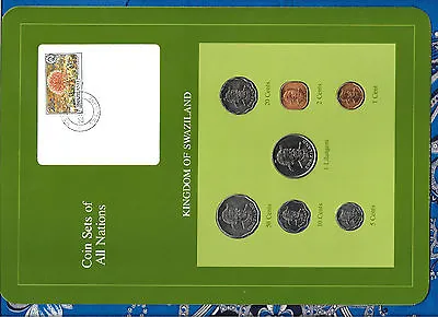 Coin Sets Of All Nations Swaziland Wcard 1975-1982 UNC 50 Cents 1 Lilangeni 1981 • $12.37