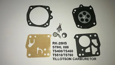 £5.99 • Buy TILLOTSON RK-28HS Carburetor Carb Kit. STIHL 088. TS400/TS460/TS510/TS760.