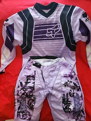 Fox 180 Womens Used Dirtbike Motocross Riding Gear Combo Purple Palm Trees  • $79.95