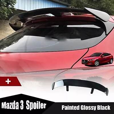 Glossy Black Fit For Mazda 3 2010-2023 Hatchback Rear Roof Spoiler Modified Wing • $84.97