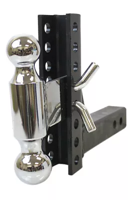 Dual Ball Mount  2  & 2-5/16  & Solid Receiver 8  Drop Rise Tow Hitch Adjustable • $98.99