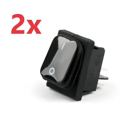 2x Waterproof Rocker Switch Black 4-Pin ON/OFF Rectangular Soft Rubber Top AC/DC • $6.95