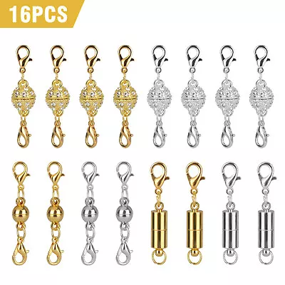 Strong Magnetic Lobster Clasps Jewelry Necklace Converter Extender Gold Silver • $11.48