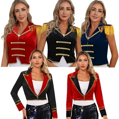 $17.16 • Buy Halloween Womens Circus Ringmaster Costume Lapel Collar Vintage Waistcoat Jacket