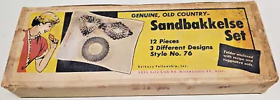 Vintage Sandbakkelse Tins Set # 76 In Original Box 12 Piece 3 Different Designs • $8.75