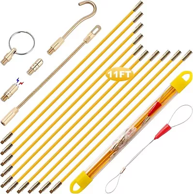 Boeray 11 Fiberglass Running Electrical Wire Cable Pulling Fish Tape Kit With 5 • $20.66