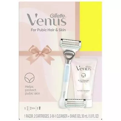 Venus Women's Razor For Pubic Hair & Skin 2 Blade Refills + Intimate Shave Gel • $15.99