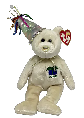 £5.99 • Buy Ty Beanie Babies - JUNE The Birthday Bear With Hat Soft Toy | Plush