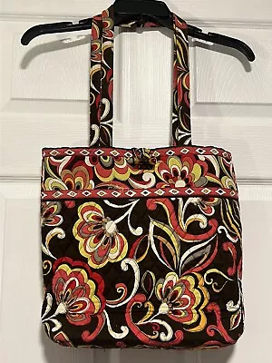 Vera Bradley Morgan Puccini BROWN PINK RED YELLOW  Floral Tote Bag Purse CUTE! • $11