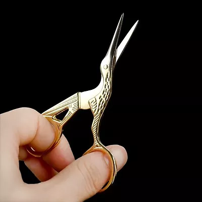 DIY Vintage Crane Shape Gold Tailor Sewing Embroidery Stainless Steel Scissors • $6.01