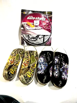 Vintage Ed Hardy Lot 2-Pair Of Tennis Shoes Size 13 & Ed Hard Windshield Shade • $39.99