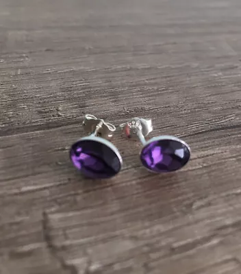 Unwanted Gift Warren James Sterling Silver 925 Purple Stud Earrings New • £10