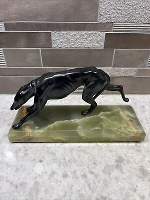 £120.41 • Buy FRENCH Art Deco Bronze & Marble Greyhound Dog Art Sculpture.