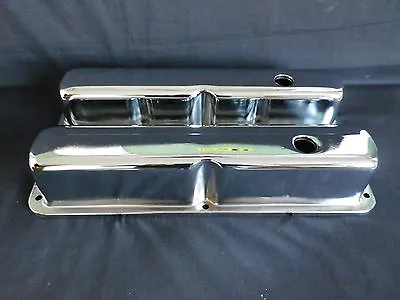 Valve Covers Chrome Steel  Set Of 2 Ford Fe 332-352-360-390-406-410-427-428 • $49