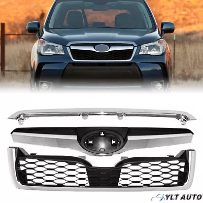 For 2014 2015 2016 2017 2018 Subaru Forester Chrome Front Bumper Grille Grill • $59.89