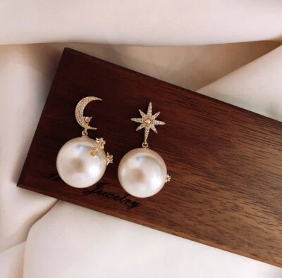$5 • Buy Kate Spade Natural Pearl Micro-inlaid Star Moon Delicate Temperament Fashion 