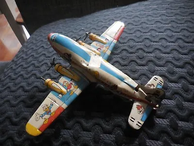 Vintage Marx Linemar Disney Tin Friction Airplane Mickey ETC Japan AS IS EARLY • $150