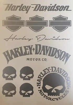 $25 • Buy Harley Davidson Stickers Decal Set Sheet (Silver)
