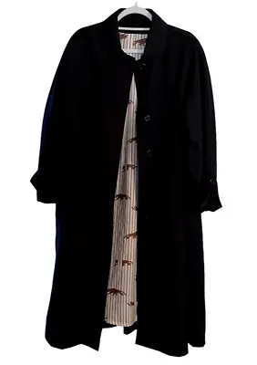 $59.97 • Buy Womens Rain Jacket Overcoat XL Rain Cheetahs Black Midi Union Made USA Vintage