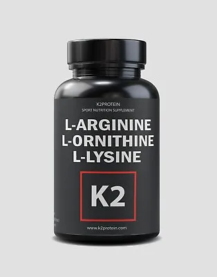 L-arginine L-ornithine L-lysine 120 Tabelts 3544mg High Quality K2protein  • £14.98