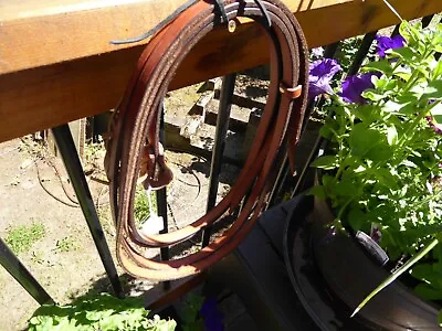 Pennsylvania Amish Made Leather Split Reins (8') NEW! Rosewood Or Chestnut Color • $45.50