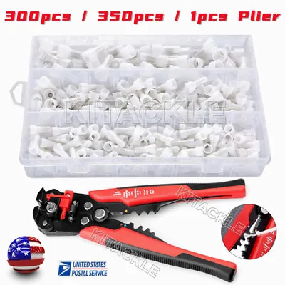 300/350Pcs Copper Core Closed End Nylon Crimp Caps Terminals Kit Wire Connectors • $31.99