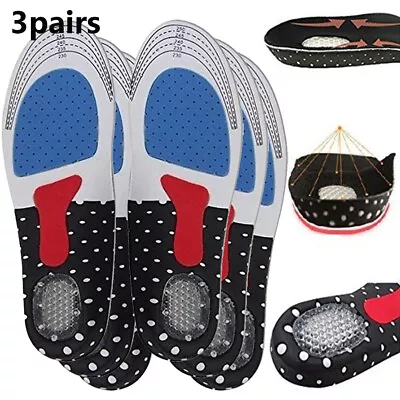 3 Pairs Gel Orthotic Sport Running Insoles Insert Shoe Pad Arch Support Cushion • $9.99