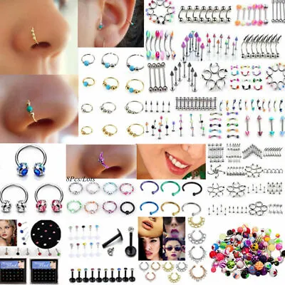$7.93 • Buy 105x Bulk Lots Body Piercing Eyebrow Jewelry Belly Tongue Bar Ring Wholesale US
