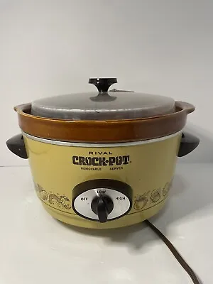RIVAL Crock-Pot Model 3350/VINTAGE 5 Quart Removable Stoneware Slow Cooker Works • $59.87