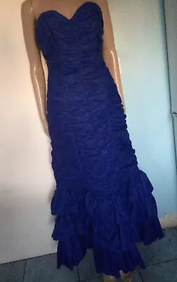 £34.99 • Buy After Six Ruched Gown By Ronald Joyce Ladies Vtg Uk 14