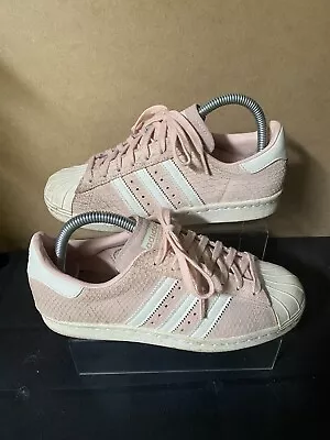 Adidas Originals Superstar 80s W Blush Pink White Snake Skin - Size Uk 5 U.k. • £9.95