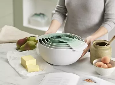 Joseph Joseph Nest  9-Piece Sage Measuring Cups Spoons Bowl Sieve Colander • $80