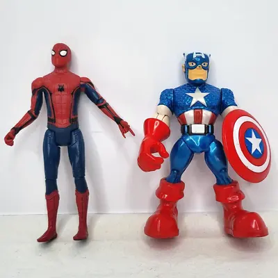 Spider Man And Captain America 6 Inch Action Figures Toys Superheroes Marvel • £7.95