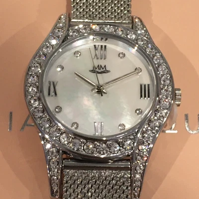 £28.99 • Buy STUNNING CRYSTAL EMBELLISHED DIAMONIQUE WATCH💜Silver Tone Mesh Strap💜NEW