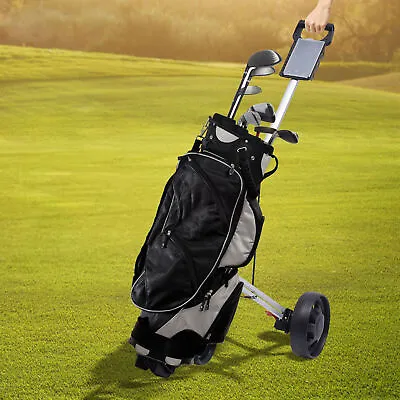 Foldable 3 Wheel Push Pull Golf Club Cart Trolley W/ Scoreboard & Foot Brake New • $67.45