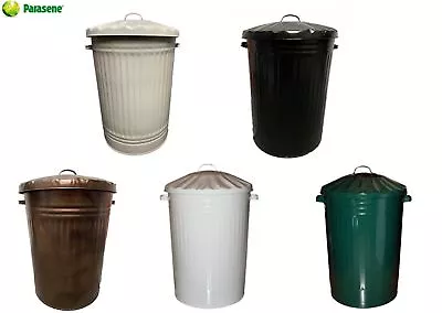 90l Large Coloured Metal Bin Trash Can Dustbin Waste Horse Animal Feed With Lid • £23.99