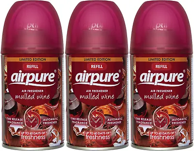 £6.37 • Buy 3 X Airpure Automatic Spray, Air Freshener Refill, Mulled Wine, 250ml