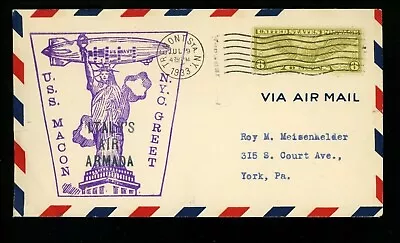 US Postal History Zeppelin U.S.S. Macon Mellone # 7/19/33-3 Tremont Station NY • $64.99