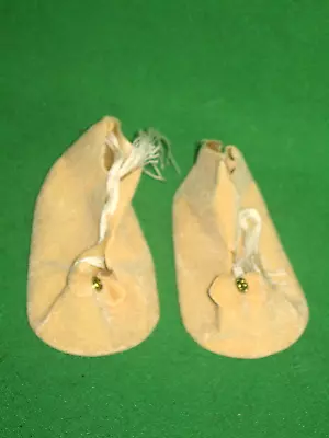 Vintage Ecru Cloth Doll Shoes- 1970s 1 1/2  X 2 7/8  New Old Stock • $15