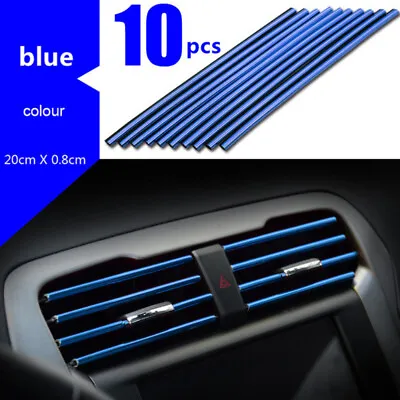 10PCS Car Accessories Blue Air Conditioner Outlet Decoration Strips Universal • $6.84