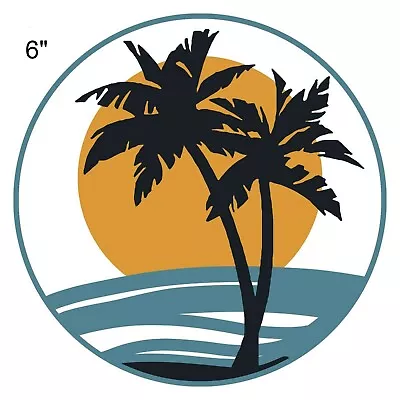 Beach Palm Tree - Car Truck Window Bumper Graphics Sticker Decal Souvenir-6 Inch • $6.95