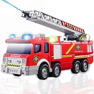 £10.99 • Buy Fire Engine Truck Toy With Real Splashing Water Pump,Bump & Go Action,Kids GIFT
