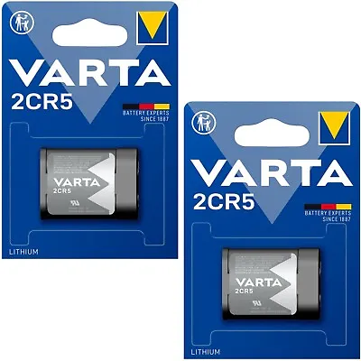 £10.99 • Buy 2 X VARTA 2CR5 Lithium Batteries 6V 1400 MAH DL245 Photo Camera 6203 DATED 2032