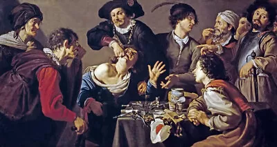 The Charlatan Tooth Puller Dentistry 1620 Painting By Theodor Rombouts Repro • $89