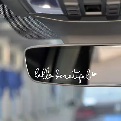 3X Hello Beautiful Rearview Mirror Decal Vanity Mirror Stickers Rear View Mirr • $13.42